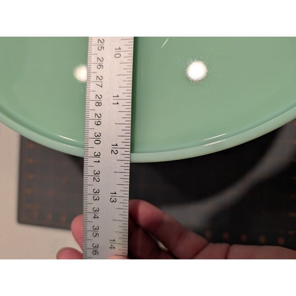 Mosser Glass Jadeite 9 in Pedestal Cake Stand Milk Glass USA decore - Picture 7 of 16